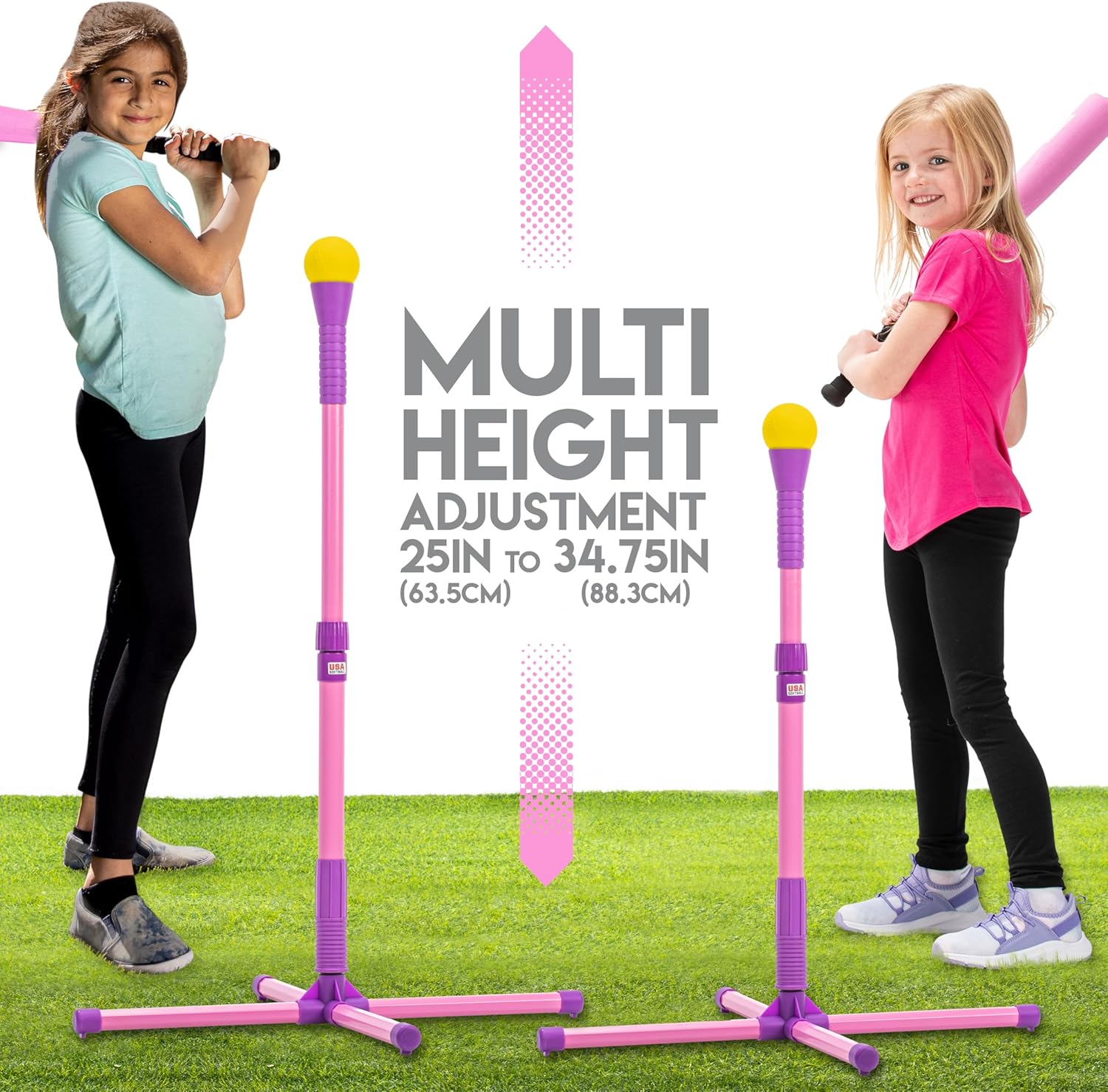 Franklin Sports Youth Batting Tee - Adjustable Height Plastic Training Tee for Kids + Toddlers - 23" to 33" Inches