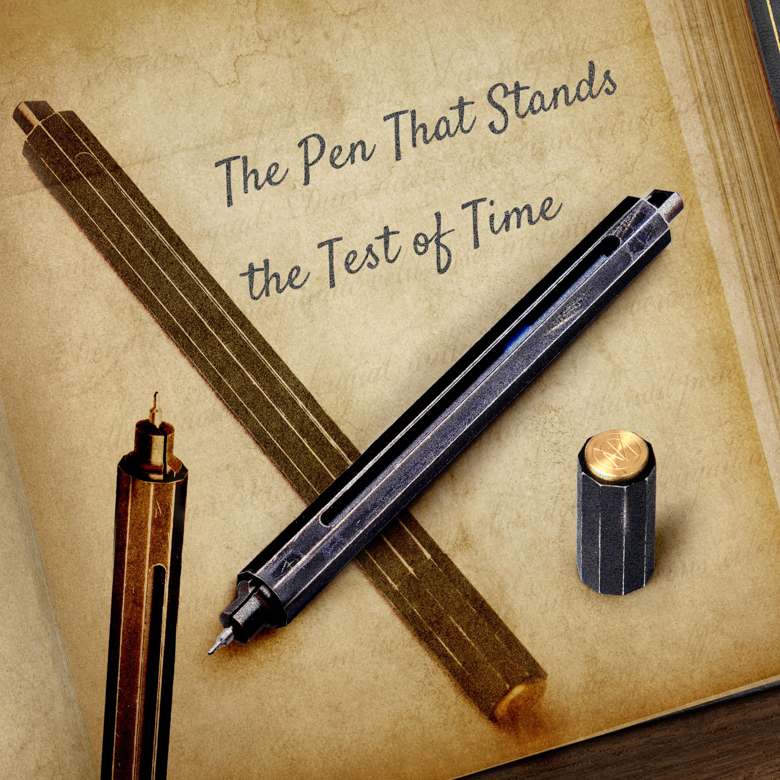 C Mini Durable Aluminum Alloy EDC Pen Compatible with 100 Refills - Ballpoint Rollerball Gel Auto-Adjusting Refillable Pen — view 2