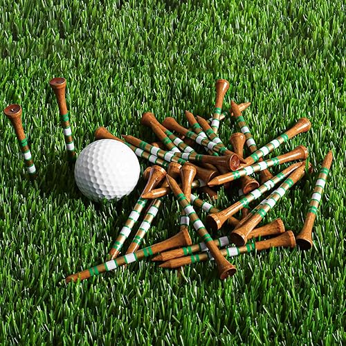 Miniatura 7 de FINGER TEN - Tees de golf de madera para hombres, 1 12, 2 34, 3 14 pulgadas, abedul occidental, paquete de 100, reduce la fricción, base alta y