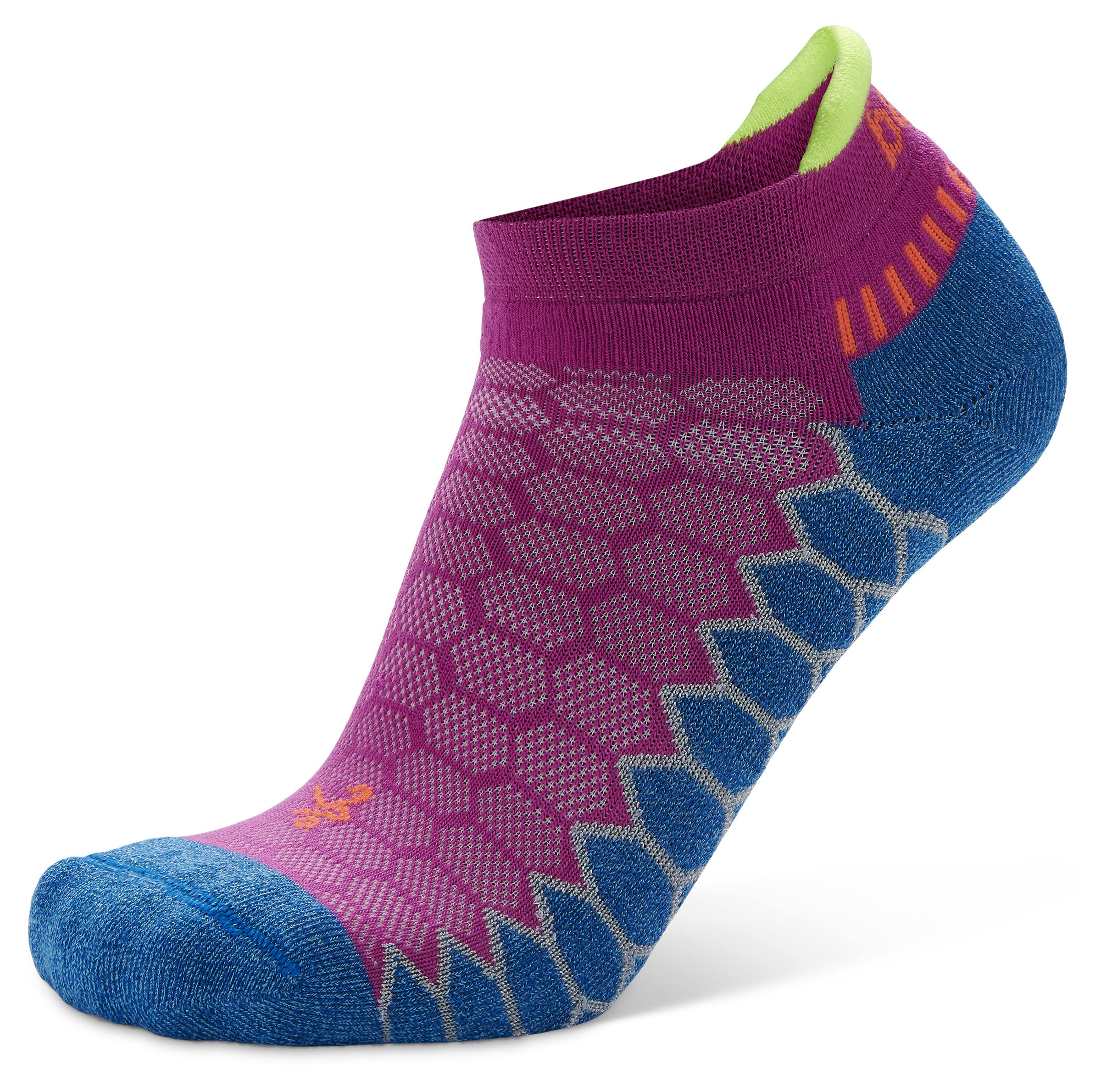 Balega Silver Compression Fit Performance No Show Athletic Running Socks (1 Pair) Large Pinkberry/Denim