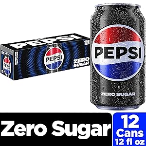 Pepsi Zero Sugar Cola Soda, 12 Fl Oz Cans (Pack of 12)