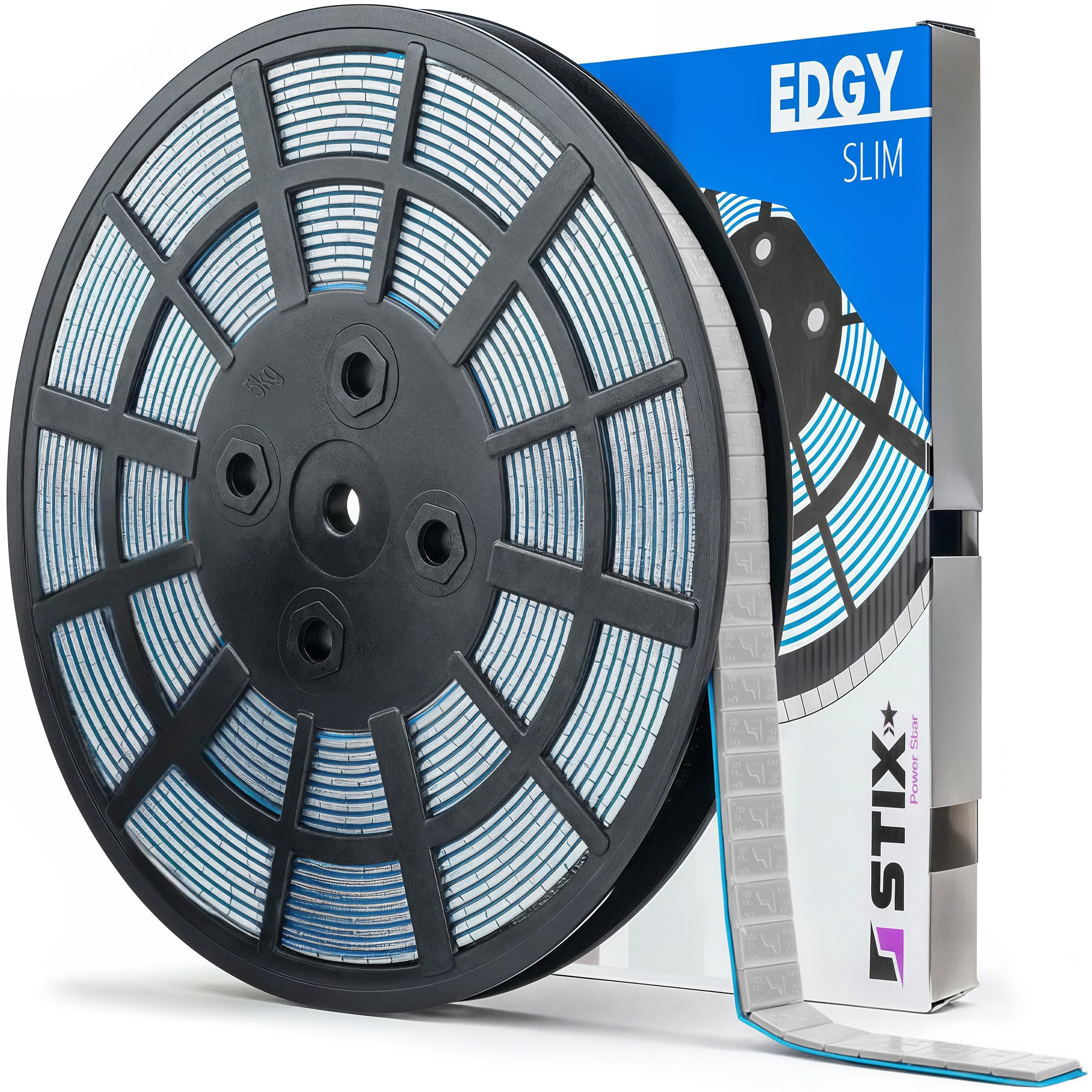 Stix Automotive Equipment - Pesi Adesivi di bilanciamento - Rotolo da 6 kg - 1200 x 5 g - Edgy - Slim - Autoadesivo