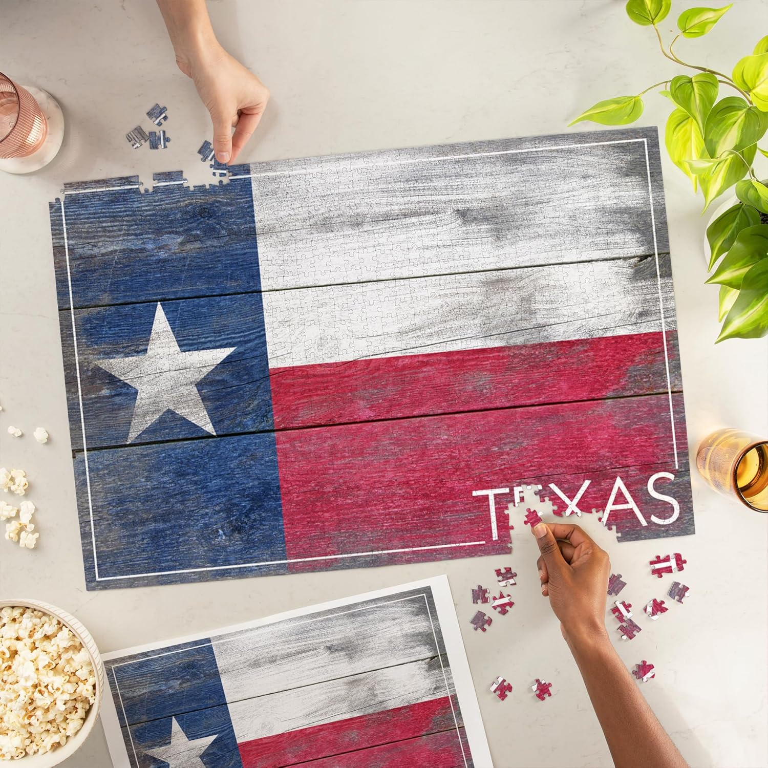 Rustic Texas State Flag (1000 Piece Puzzle, Challenging Jigsaw Puzzle for Adults, Made in USA)