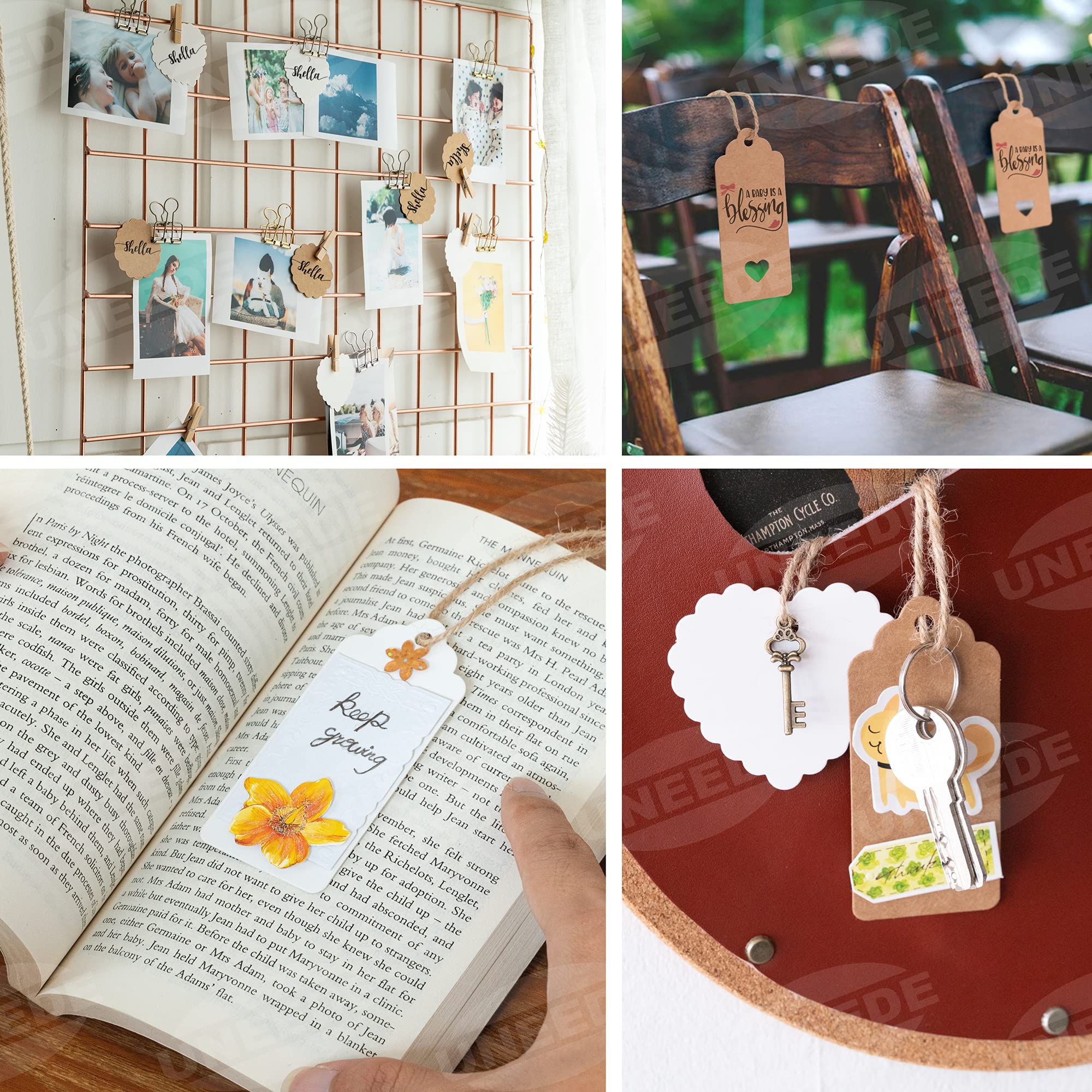120 Étiquettes Cadeaux En Papier Kraft 5x10 Cm - Avec 30m De Corde Jute Naturel - Pour Mariage, Noël, DIY - Étiquettes Vierges Personnalisables