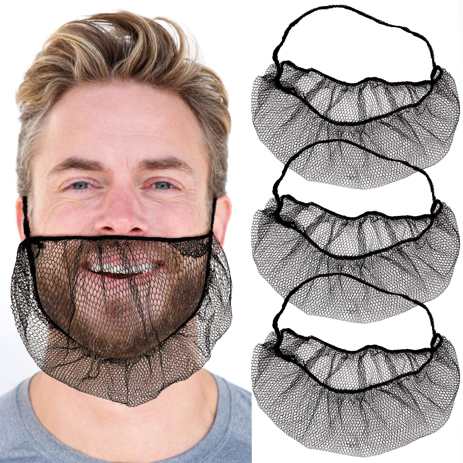 Beard Net DDRAUY 20-Pack Black Disposable Beard Covers – Elastic S For ...