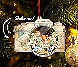 JulylyPOD Personalized Travel Christmas Ornament 2025, Travel Adventures Ornament, 4D Custom Traveling Shaker Ornaments, for Travelers, Road Trip Keepsake Ornaments 04