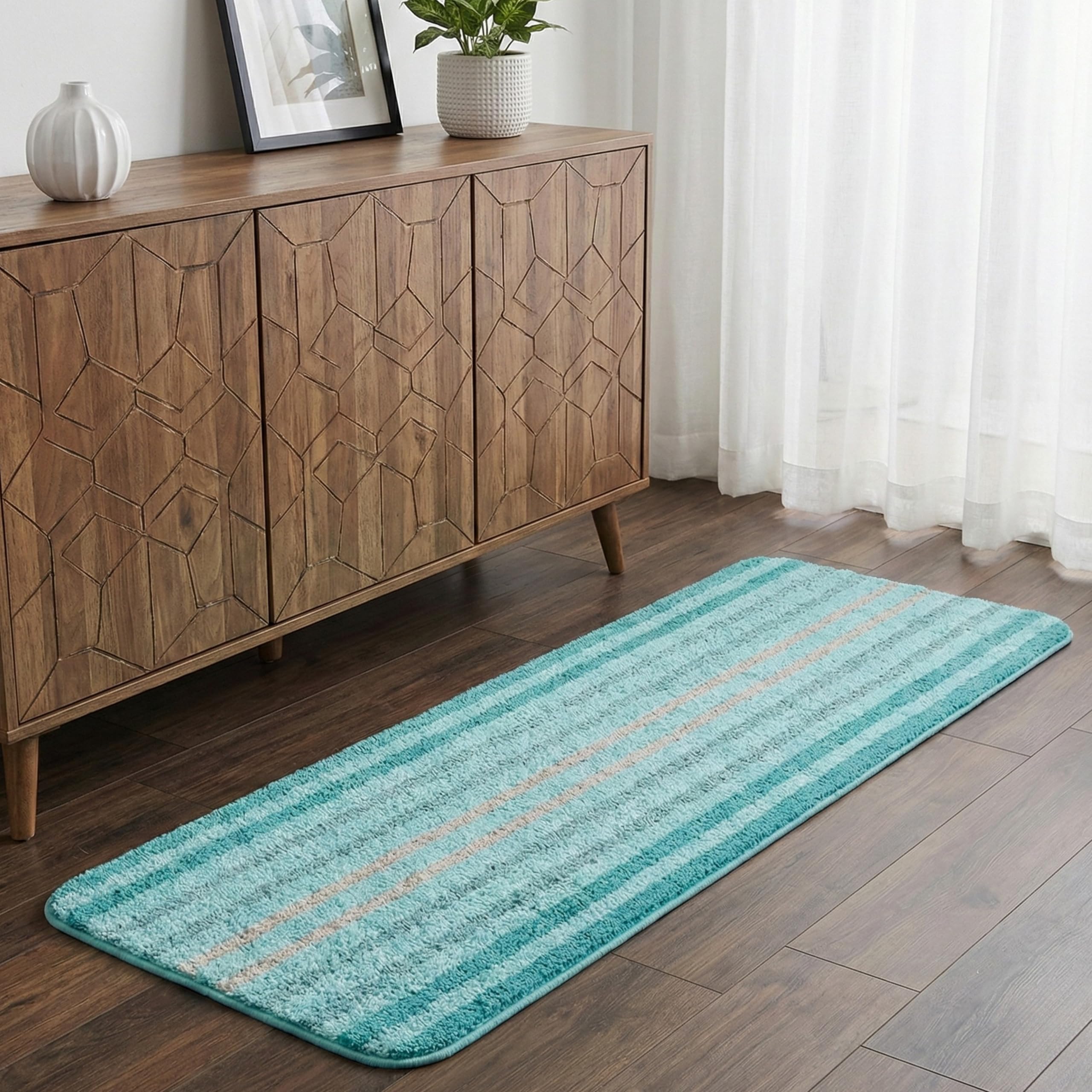 Saral Home Turq Microfiber Runner(40X100 cm, Rectangle-image-7