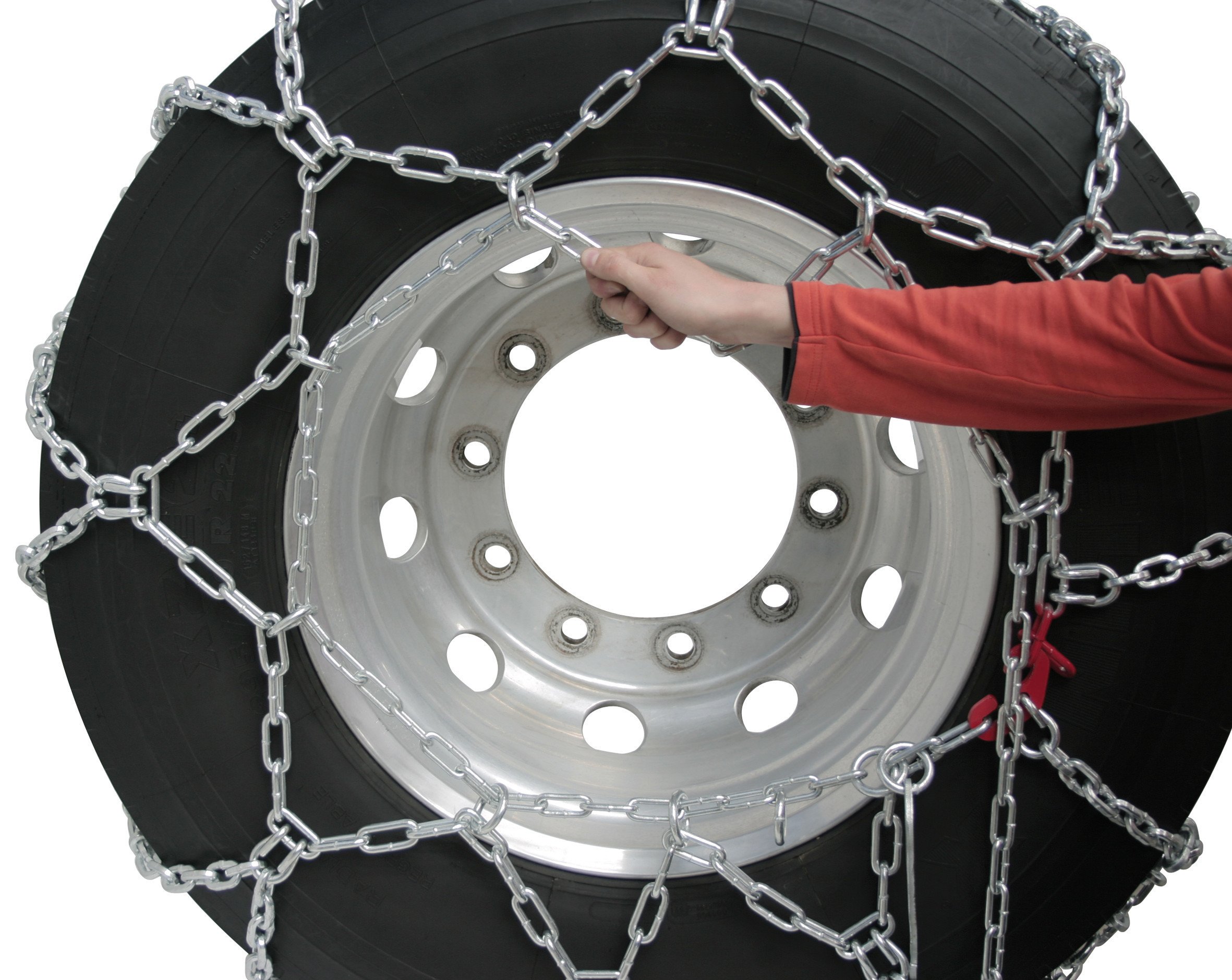 SNOWDRIVE 16337 Catene Da Neve Light-Truck LT22 – Coppia Per Veicoli Commerciali E Fuoristrada, Battistrada A Rombo In Acciaio Zincato, Aggancio Rapido