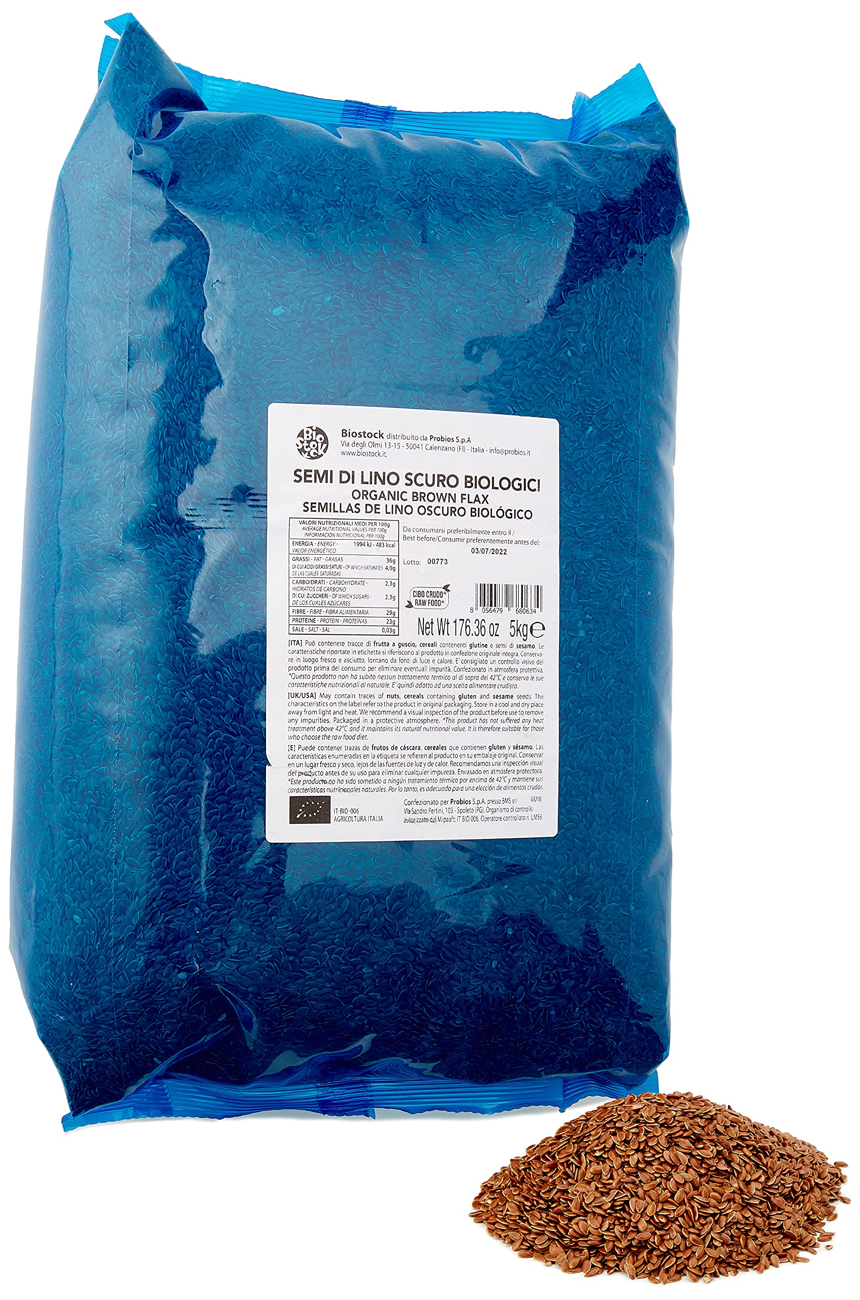 Probios Semillas de lino oscuro 5kg bio