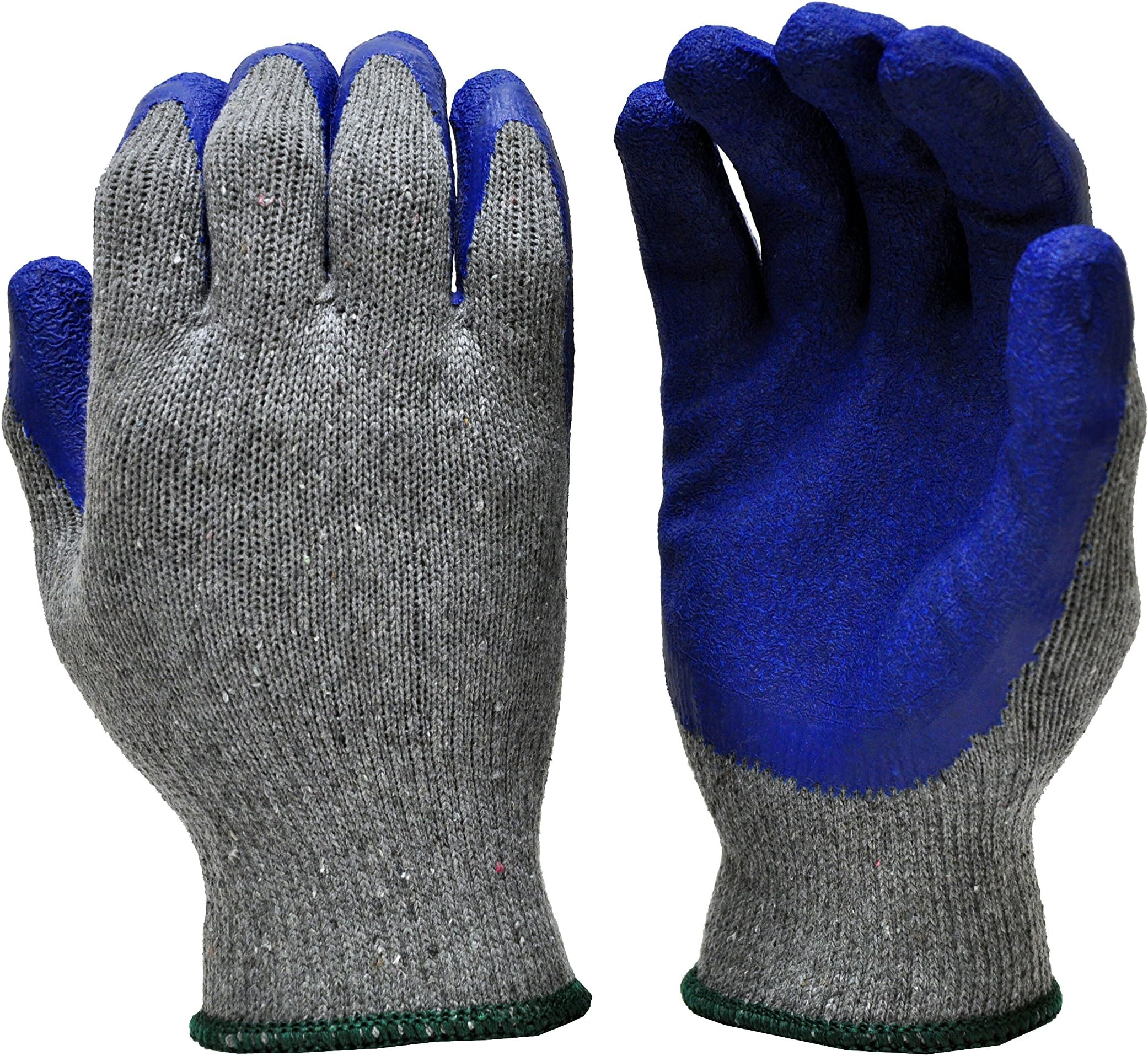 G & F Products G & F Rubber Latex Coated Work Gloves for Construction, Blue, ...