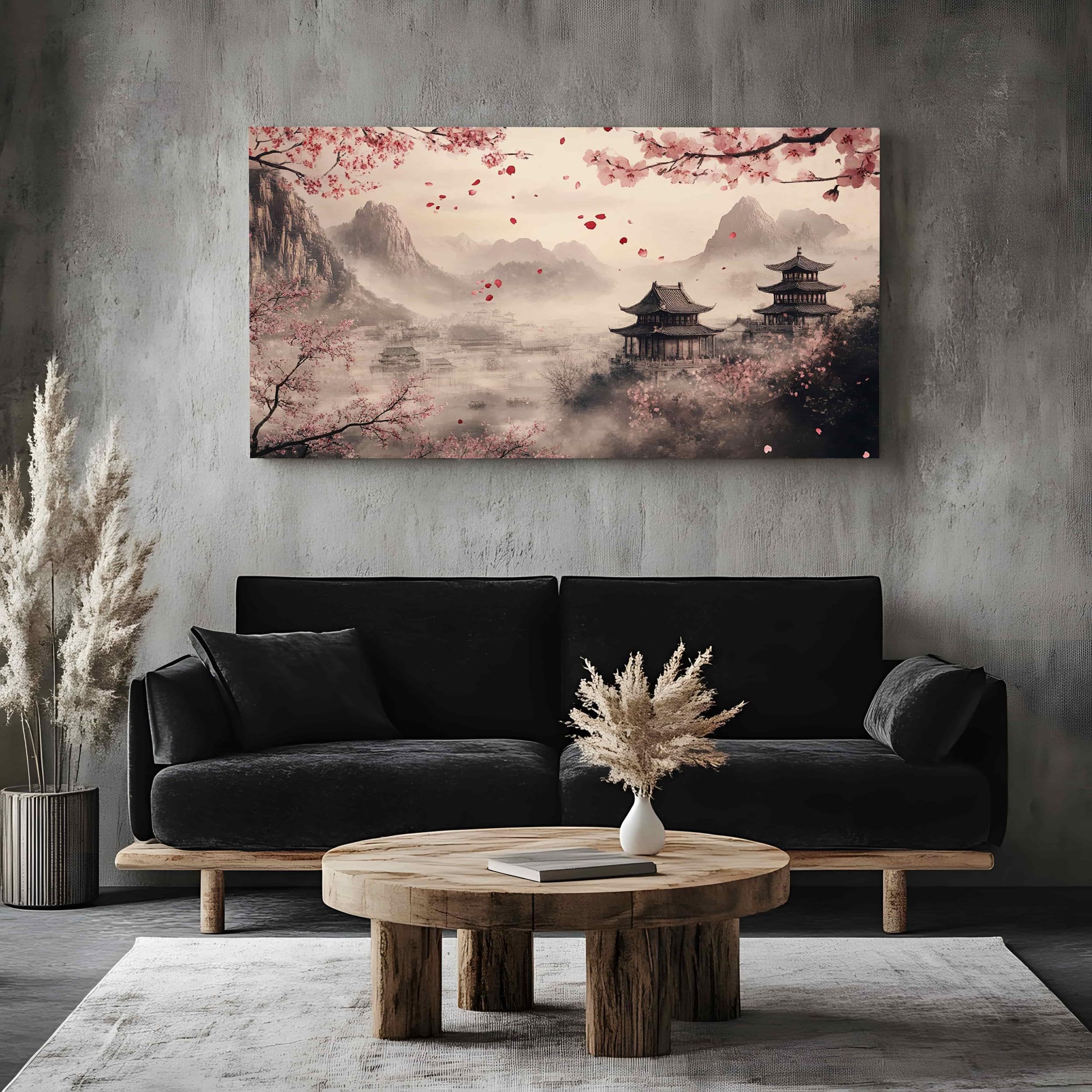 ZORYAN Moderne Wandbilder Japanische Kirschblüten Bilder XXL für Wohnzimmer