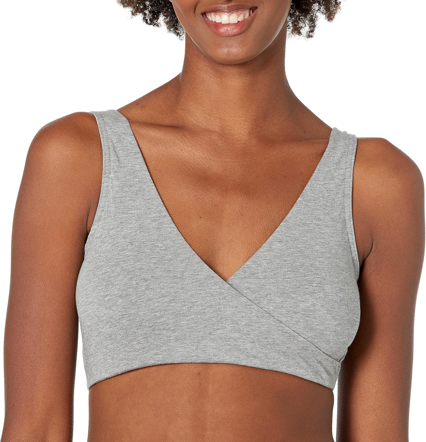  Brand - Arabella Women's Cross Front Nursing Bra, Heather Grey/Shifting Sand, Small : Clothing, Shoes & Jewelry
