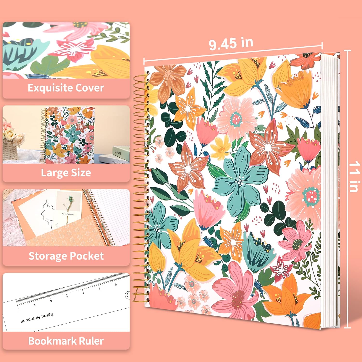 Spiral Notebook Colle Ruled Aesthetic Spiral Notebook