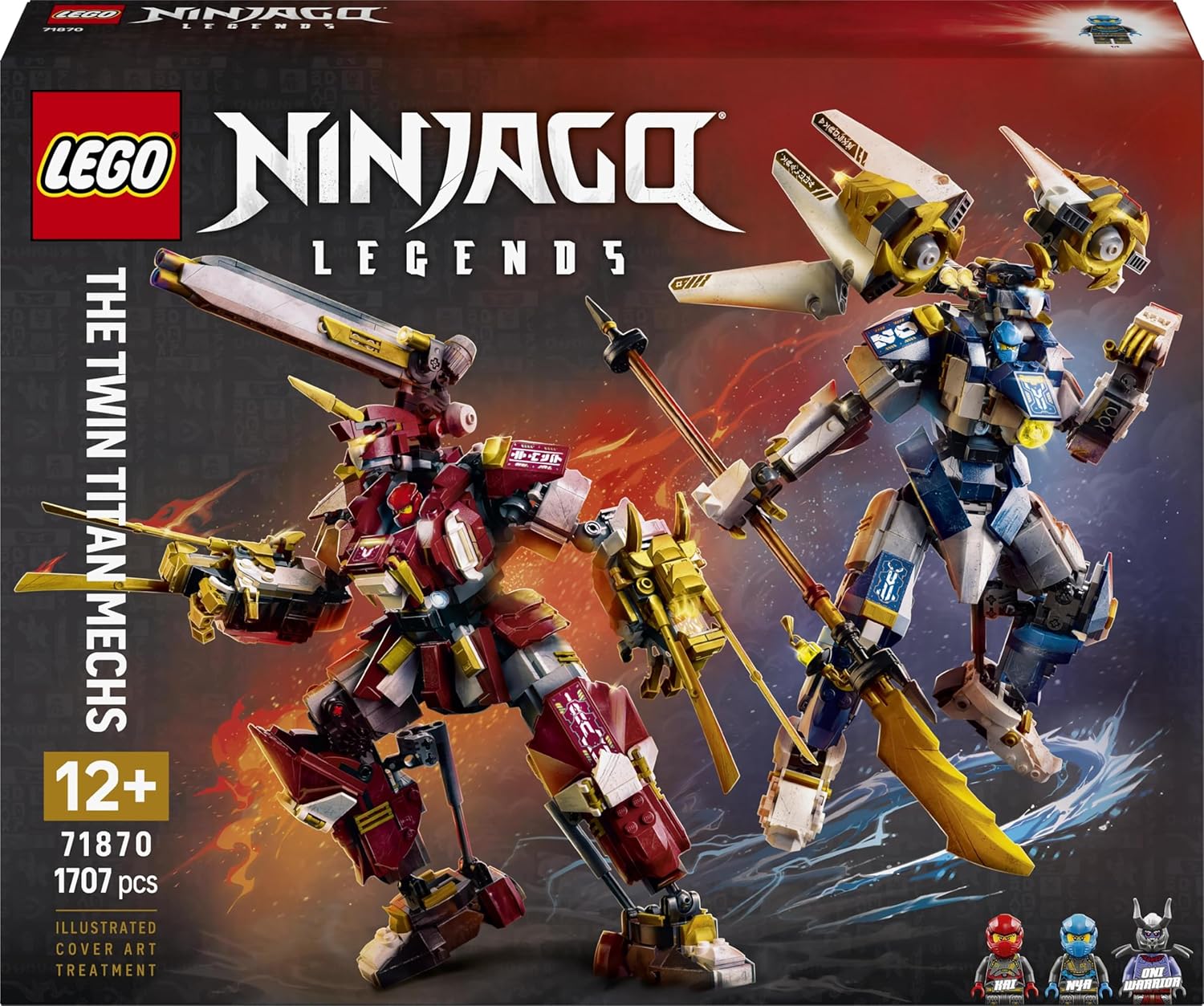 NINJAGO Mech Titanici Gemelli - Giocattolo Ninja con 2 Action Figure e 3 Minifigure tra cui Kai e Nya - Decorazione Cameretta - Regalo per Bambini da 12 Anni in su e per i Fan Adolescenti - 71870 - Lego - Immagine 7