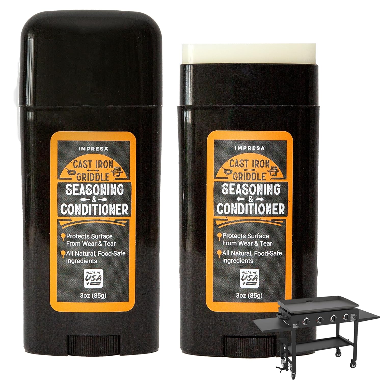 [2 Pack] Made in USA Cast Iron Seasoning Oil Impresa