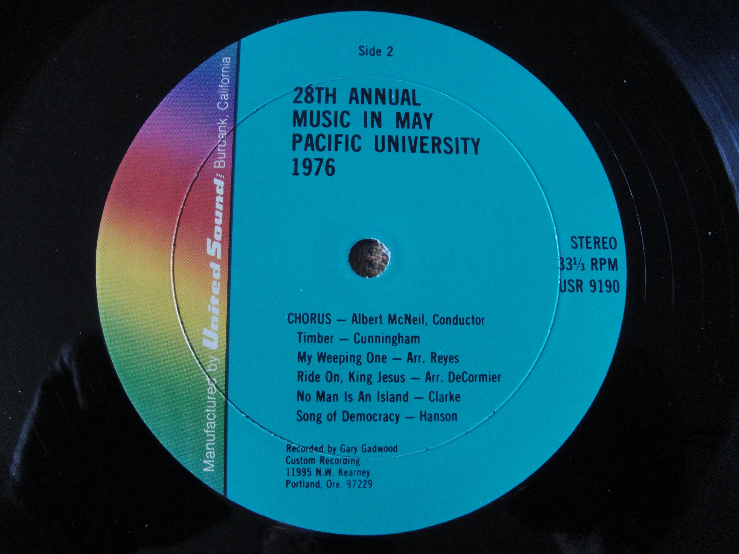 Pacific University 28th Annual Music In May Concert 1976 Vinyl Lp