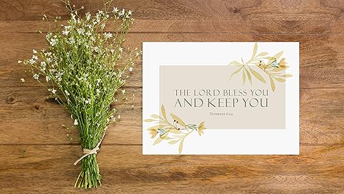 Miniatura 3 de Tarjetas de agradecimiento religiosas con versículo de la Biblia, diseño de acuarela de las Escrituras, paquete de 24 unidades, rectangular