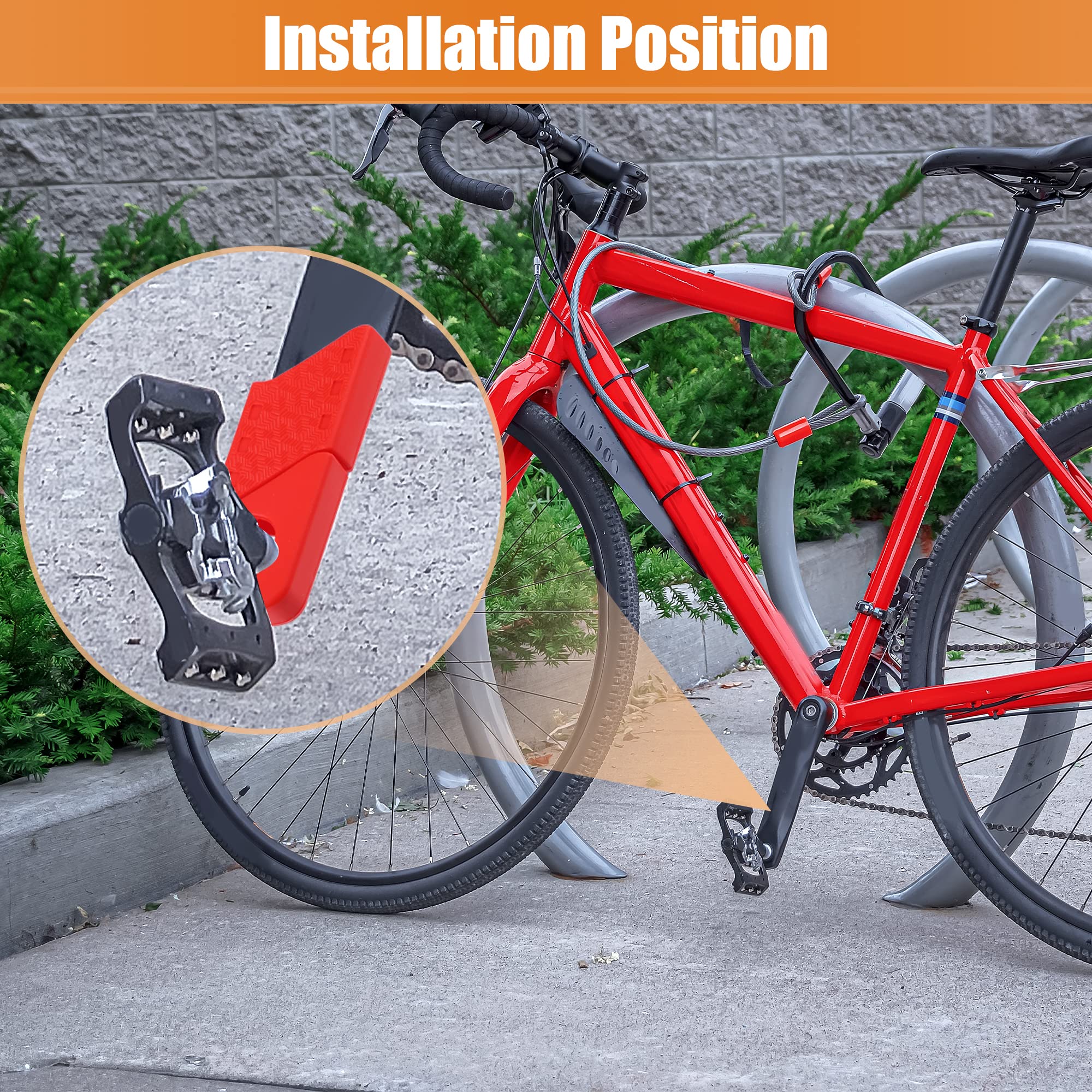 ABSOPRO 1 Par Fundas Protectoras de Silicona para Biela de Bicicleta Ciclismo Rojo