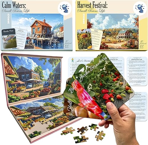 Vista 10 de QUOKKA Rompecabezas de demencia de 100 piezas para ancianos, productos de actividades de piezas grandes para personas mayores, 3 juegos de Recuerdos