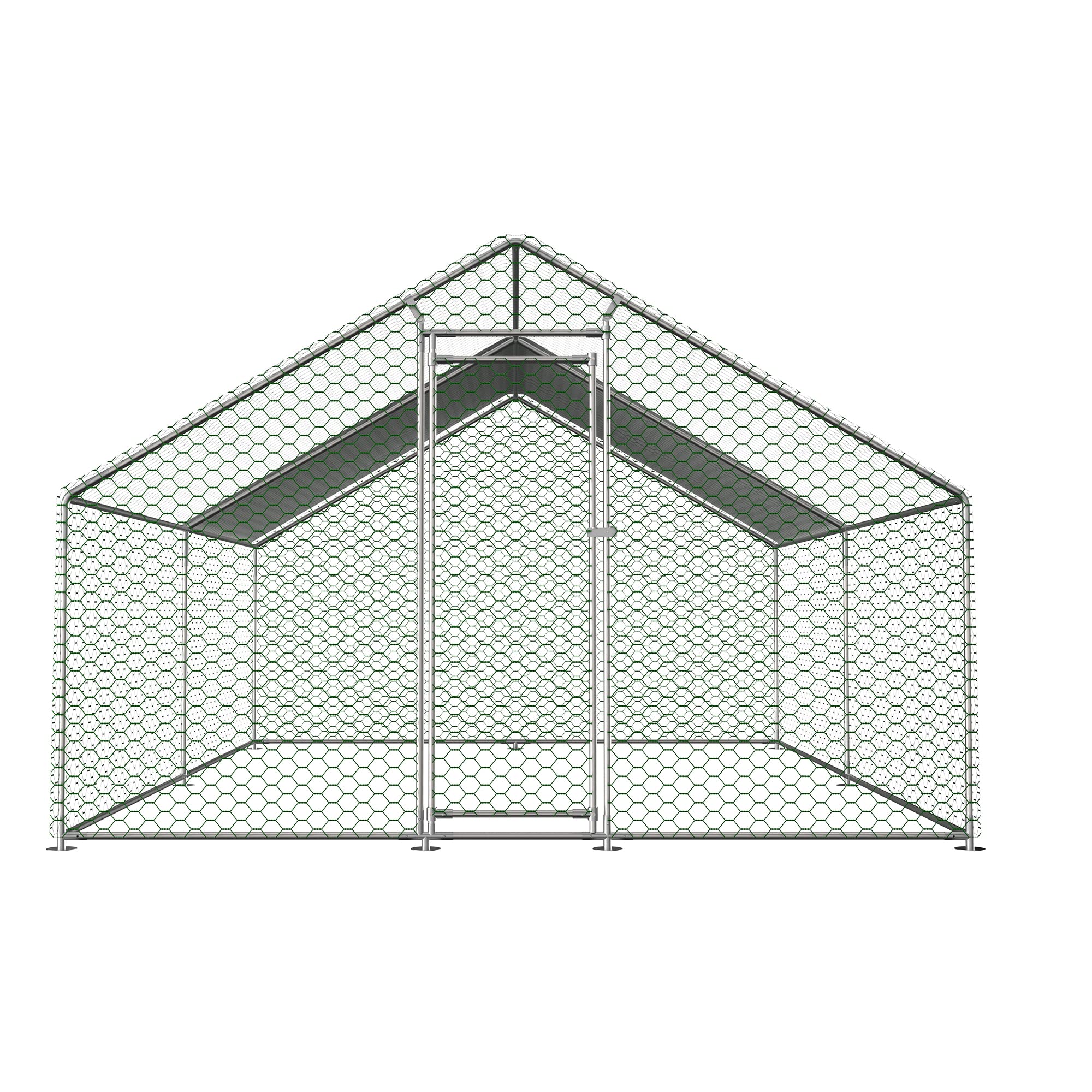 Freilaufgehege Hühnerstall 3x4x2m mit Sicherheitsschloss und Wasserdichtes PE-Tuch, Freilaufgehege aus Metall für Hühner, Kaninchen und weitere Kleintiere