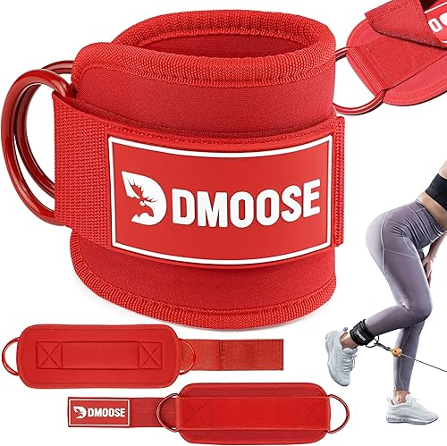 Miniatura 12 de DMoose Fitness Ankle Strap for Cable Machine - One Size Fit with Premium Padding Cuffs, Ankle Bands for Working Out, Booty Workouts, Leg Extension,