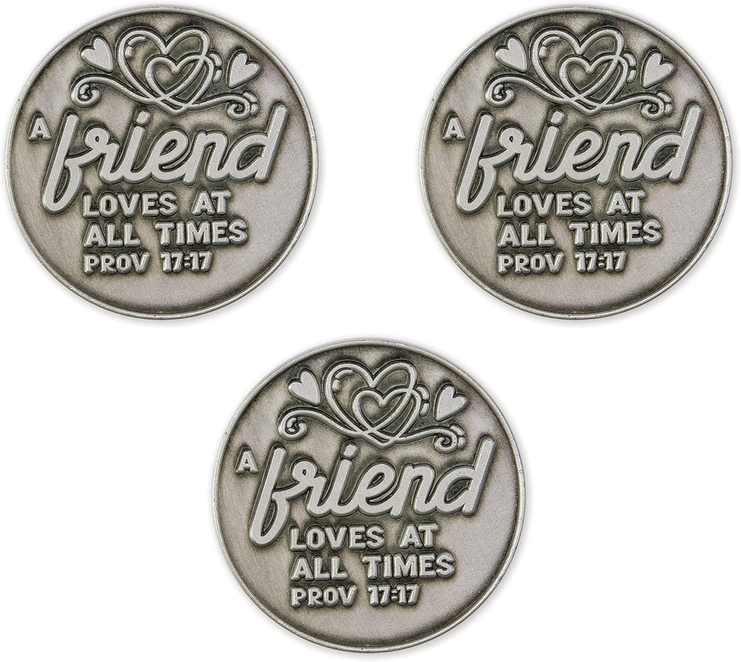 Friends Love Expression Coin, Bulk Pack of 10 Pocket Keepsake Gifts for BFF, Cute Missing You Distance Gift for Best Friend, Religious Friendship Gifts, Inspirational Bible Verse Greeting Coin