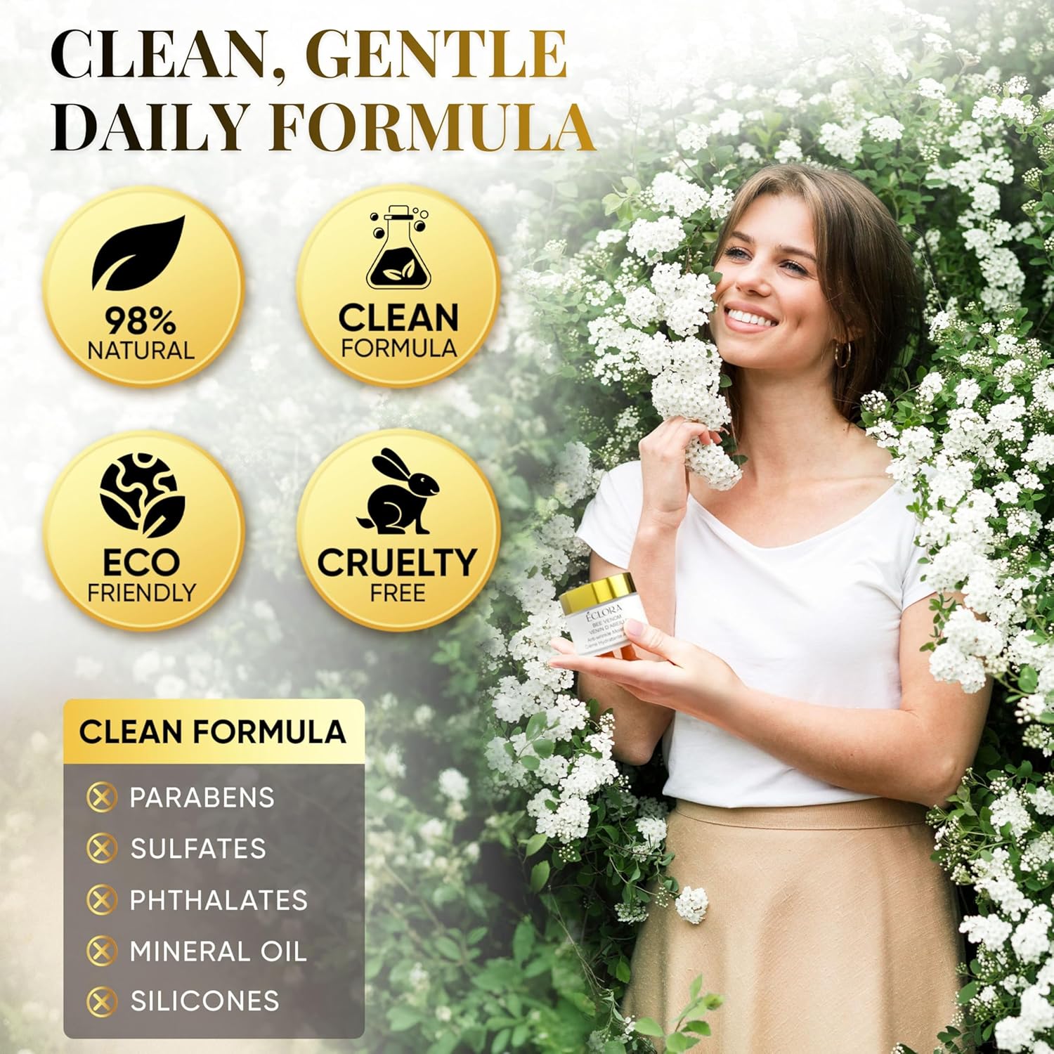 Bee Venom Skin Treatment Cream – Firms, Smooths Wrinkles, Deeply Hydrates – Anti Aging Face Cream with New Zealand Manuka Honey, Royal Jelly & Hyaluronic Acid – Lightweight Natural Moisturizer – 50 ml