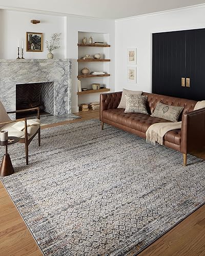 Loloi II Monroe Collection MON-03 - Alfombra decorativa gris y multicolor de 3 pies y 9 pulgadas x 5 pies y 9 pulgadas