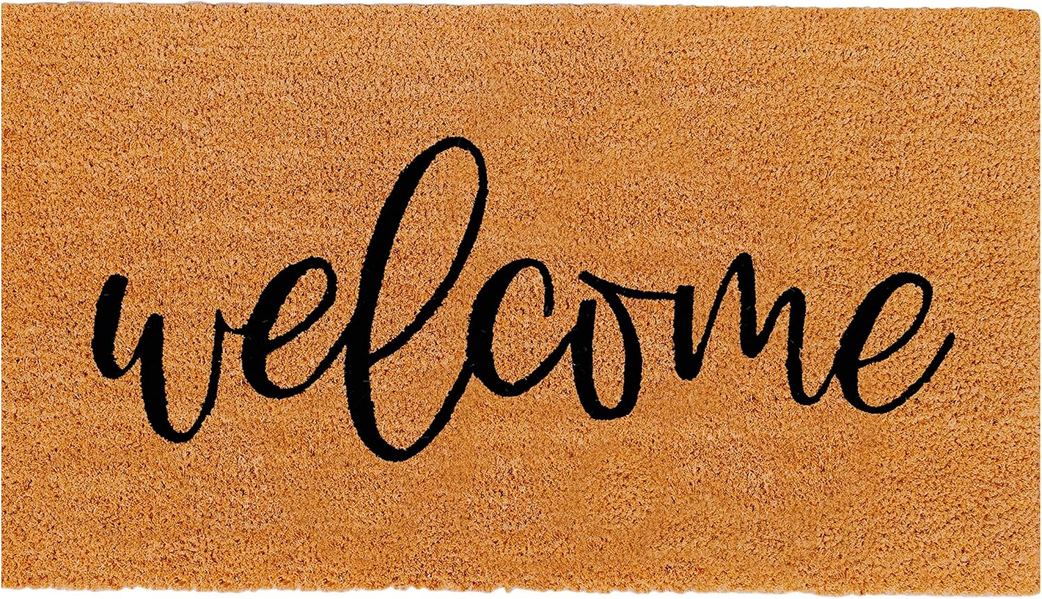THEODORE MAGNUS Natural Coir Doormat with Non-Slip Backing - 17 x 30 - Outdoor/Indoor - Welcome Mats - Natural - Welcome - COIR-1730-15-122