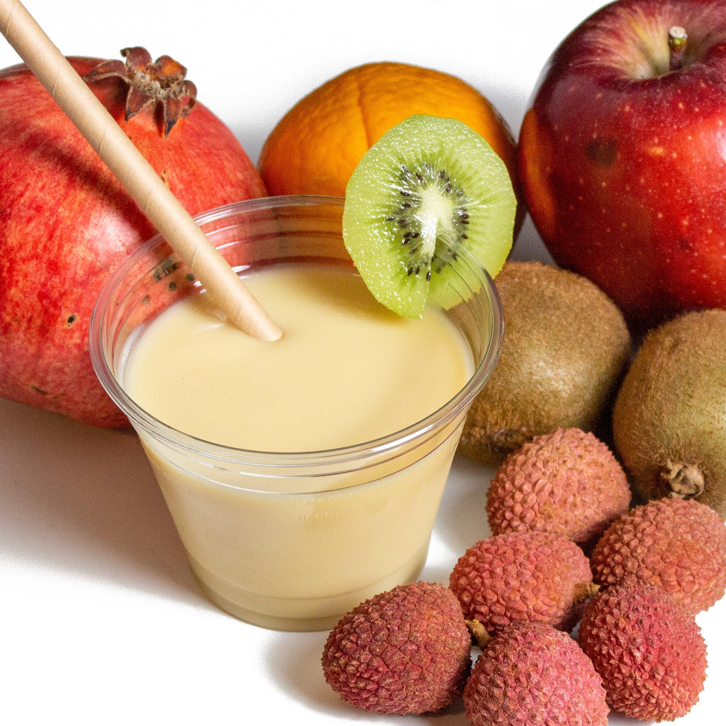 Commerline 50 Stück Smoothiebecher 300 ml mit Domdeckel + Rundloch, Smoothie Plastik Becher to go Plastikbecher, Trinkbecher Partybecher Kunststoffbecher, Smoothiesbecher