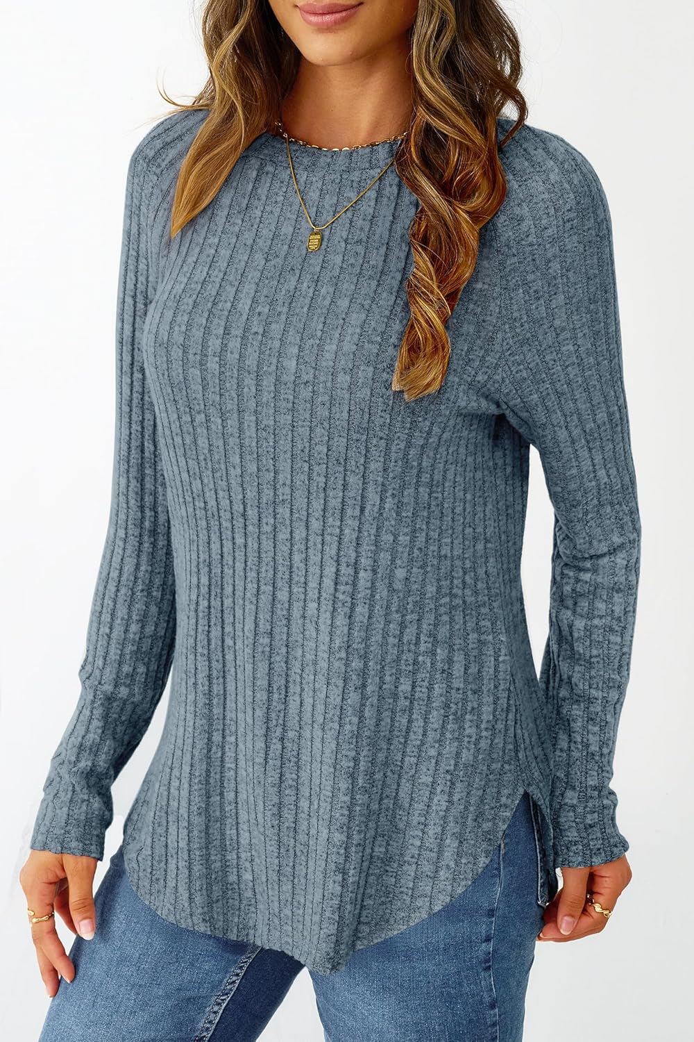 NORACORA Long Sleeve Shirts for Women Crew Neck Tunic Tops Loose Fit Lightweight Pullover Sweaters Trendy 2025 - Image 2