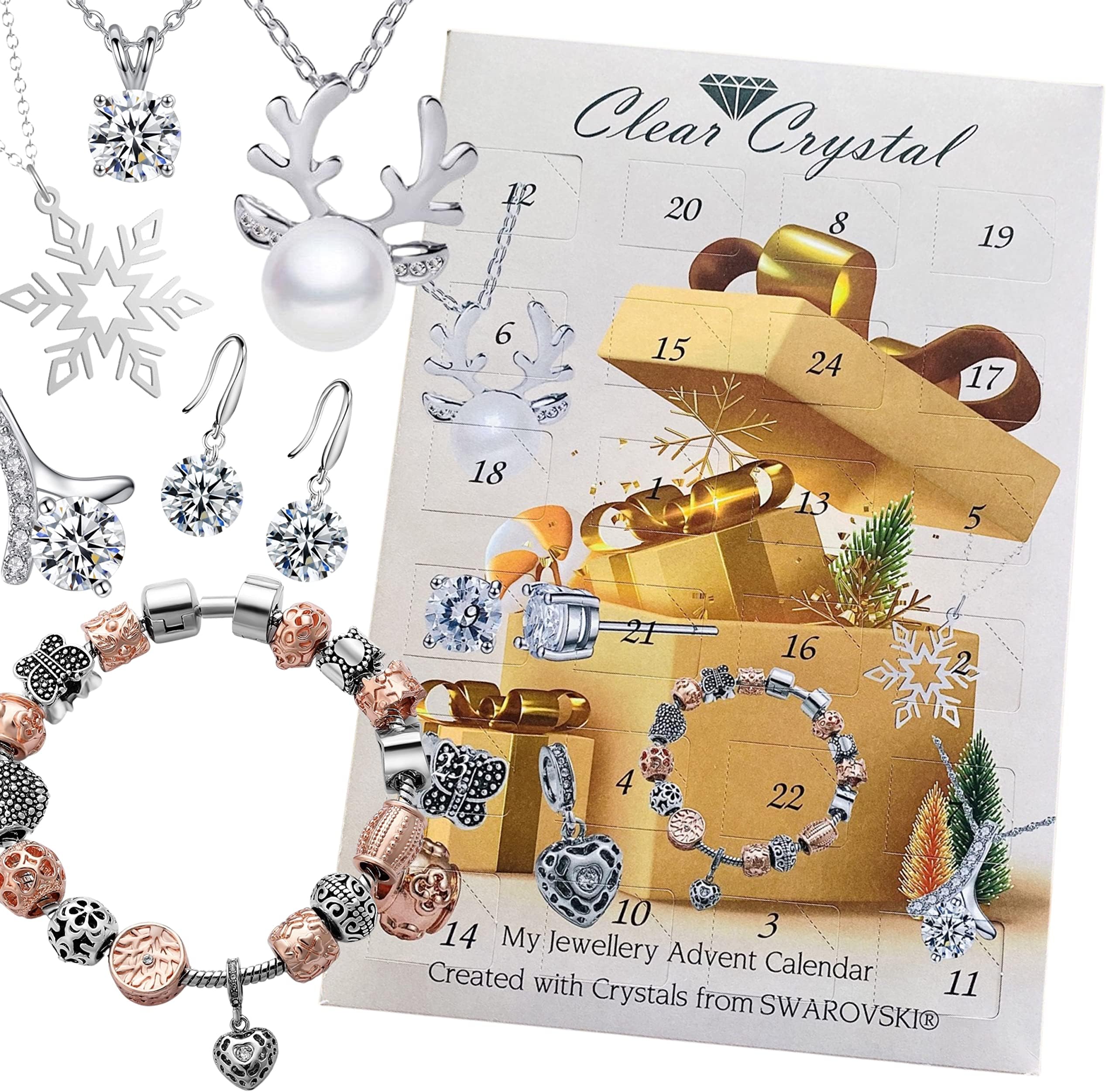 Clear CrystalClear Crystal Diamond & Jewellery Advent Calendar Teal Green