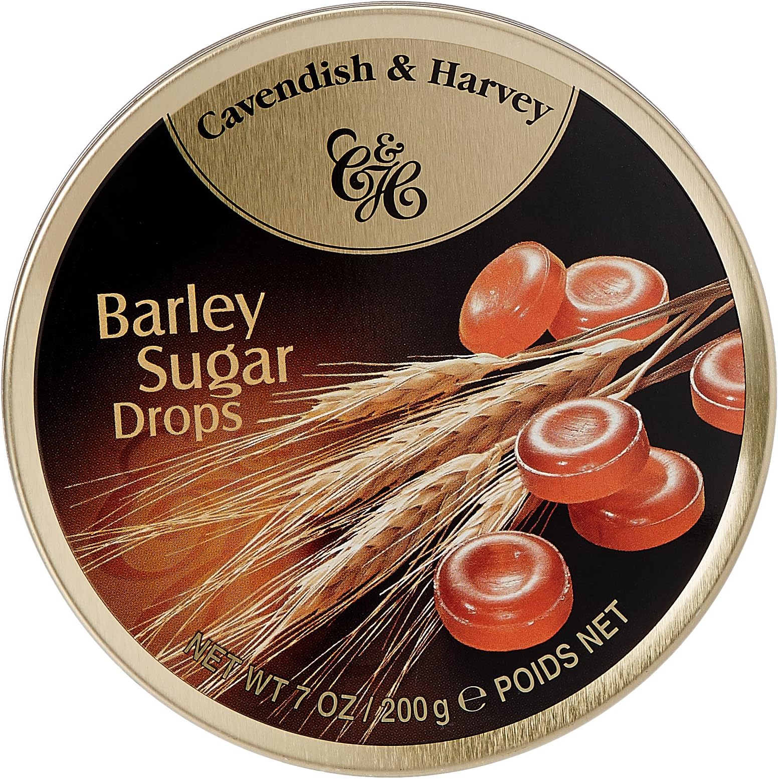 Retro Cavendish & Harvey Sweets 200g Tin (Barley Sugar Drops)