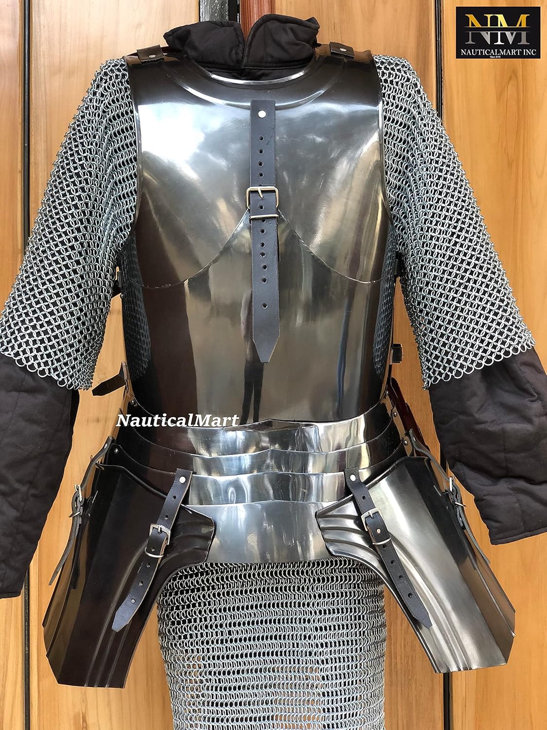 NauticalMart Plate Armour Breastplate Knight Blued Finish