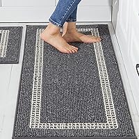 Vista 24 de COSY HOMEER Tapete de cocina, 48 x 20/30 x 20 pulgadas, hecho de 100 % polipropileno, 2 piezas, suave, especializada en ser antideslizante y lavable