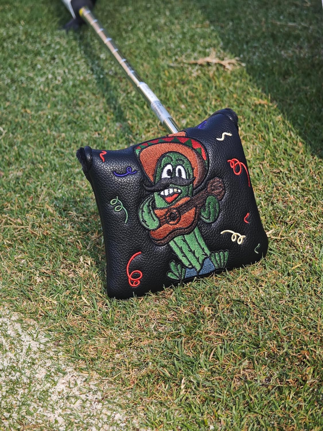 Cinco De Mayo Sombrero Golf Square Mallet Putter Headcover Magnetic Closure Golf Putter Cover