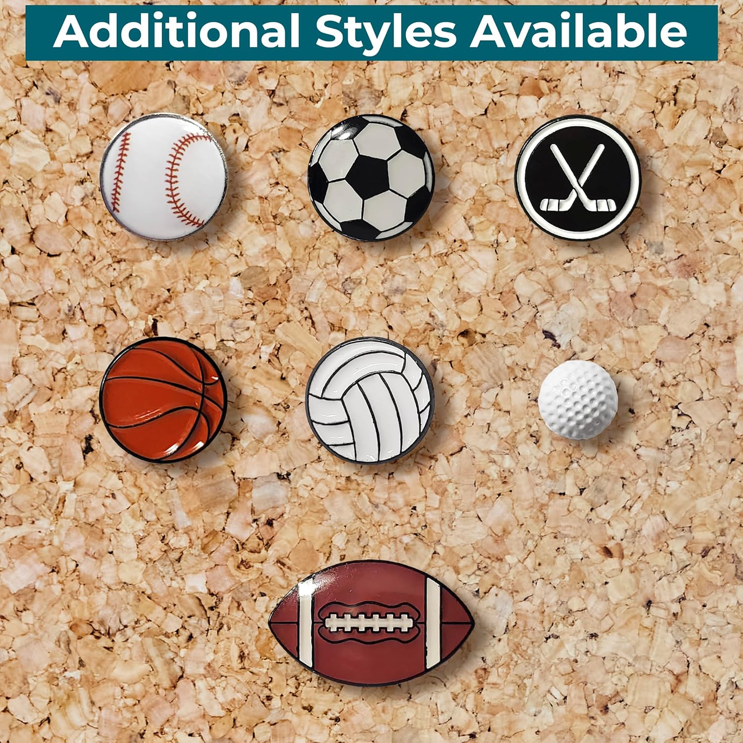 Golf Ball Push Pins for Cork Boards and Maps, Designed in The USA, Golf Ball Pins, Set of 50