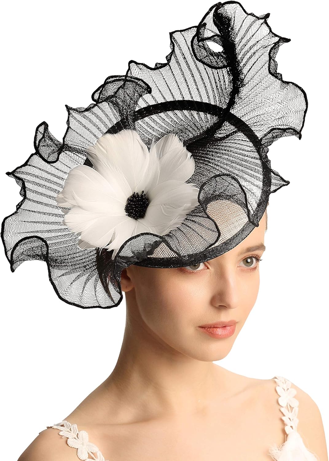 VIMARO Black Fascinator Hats for Women with Colorful Flower, Fascinators Hats for Women Tea Party Headband