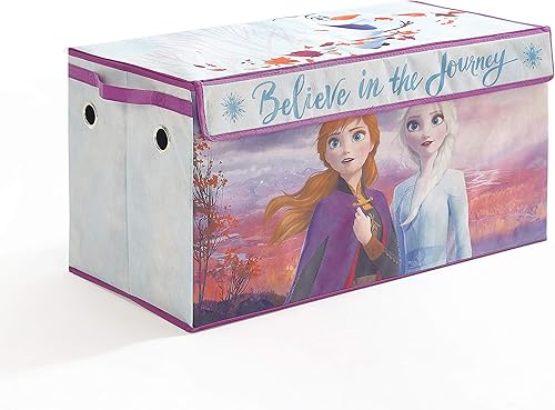 Idea Nuova Frozen 2 - Baúl de almacenamiento plegable para juguetes de niños, duradero, con tapa