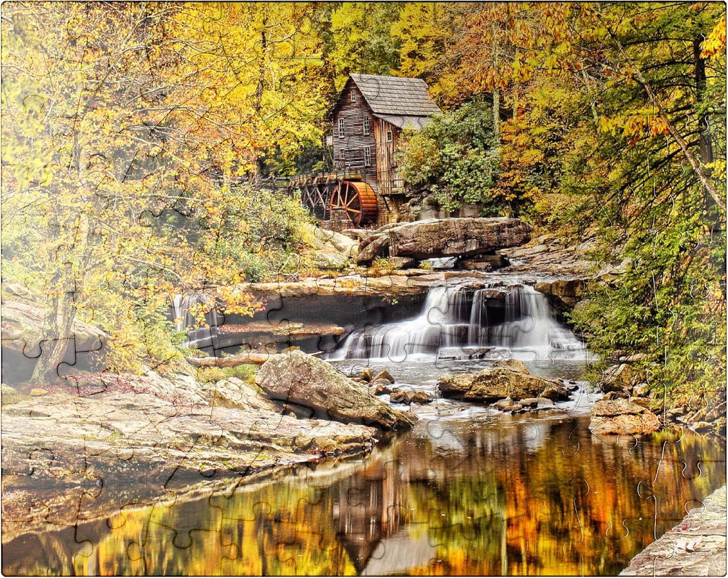 MyPuzzle The Glade Creek Grist Mill in Babcock State Park in Southern West Virginia - Premium 500 Piece Jigsaw Puzzle for Adults