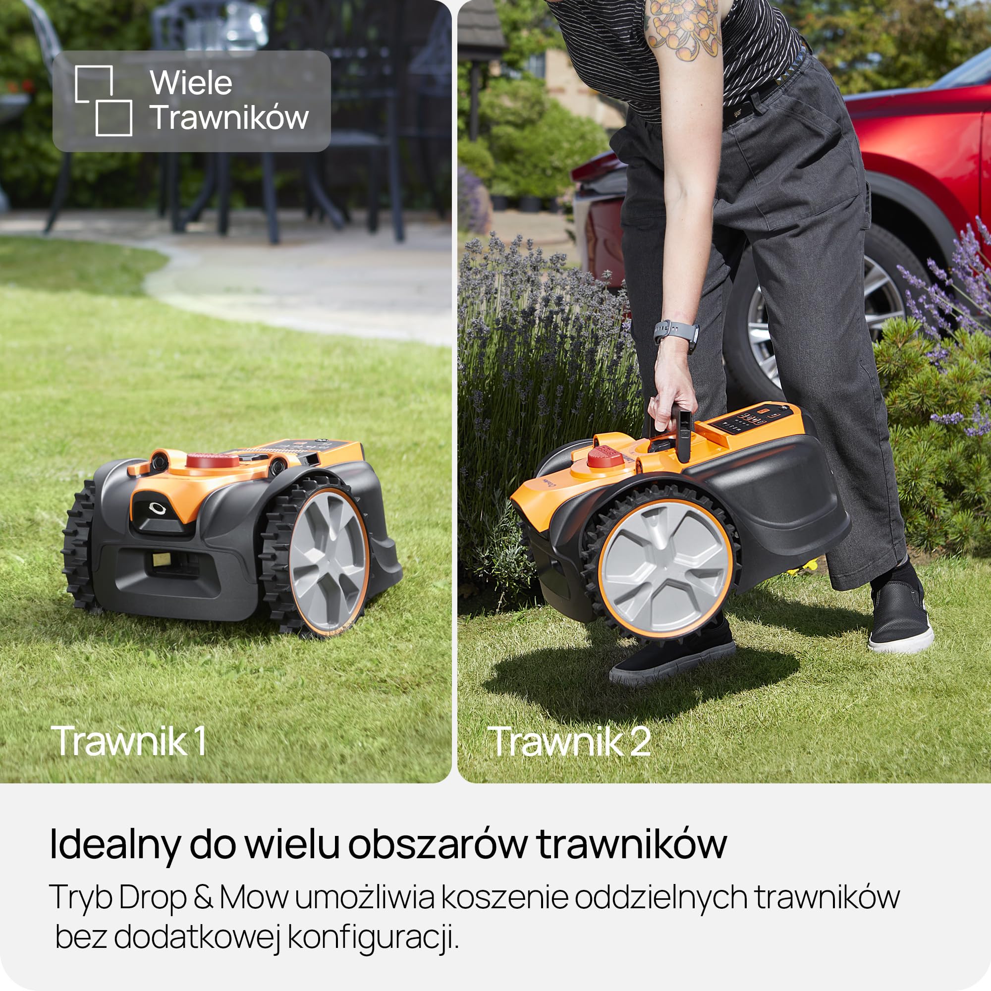 Lawnmaster OcuMow®16 kosiarka automatyczna, bez kabla ograniczającego, do 300 m², inteligentne unikanie przeszkód, inteligentne unikanie przeszkód, nawigacja optyczna, stacja ładująca samochodowa