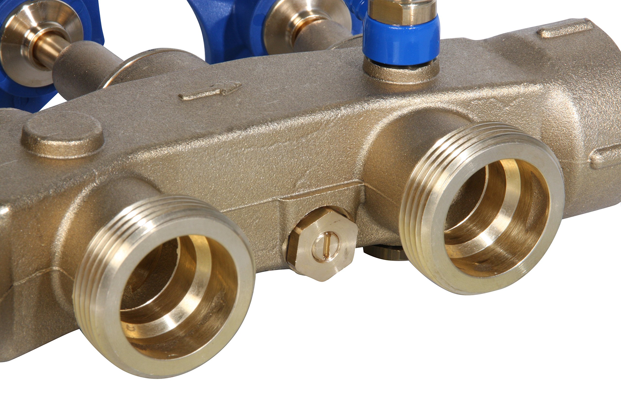 Montageblock 1 1/4"IG x 1 1/4" AG mit Verschneidung und Bypassfunktion sowie Probeentnahmehahn