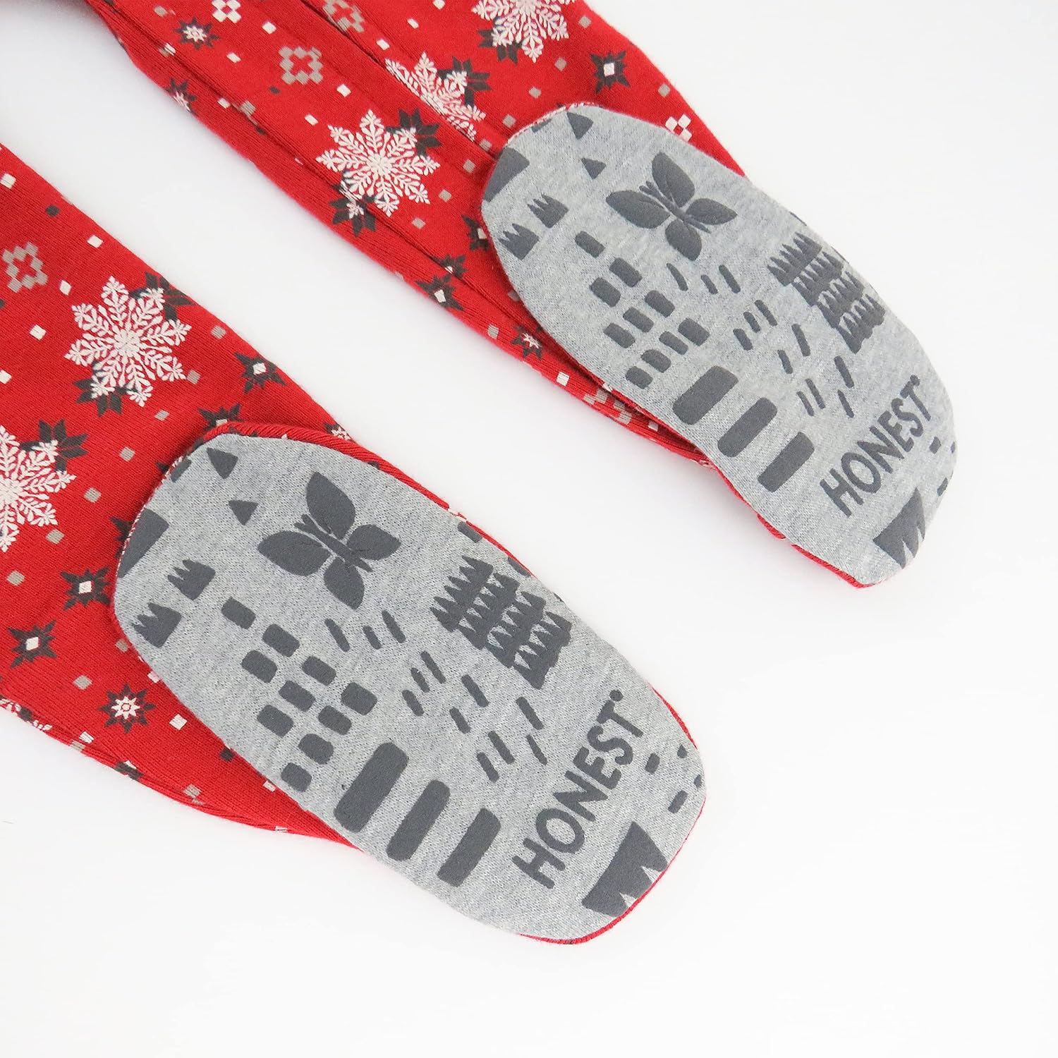 HonestBaby Baby One-Piece Holiday Non-Slip Footed 100% Organic Cotton Pajamas
