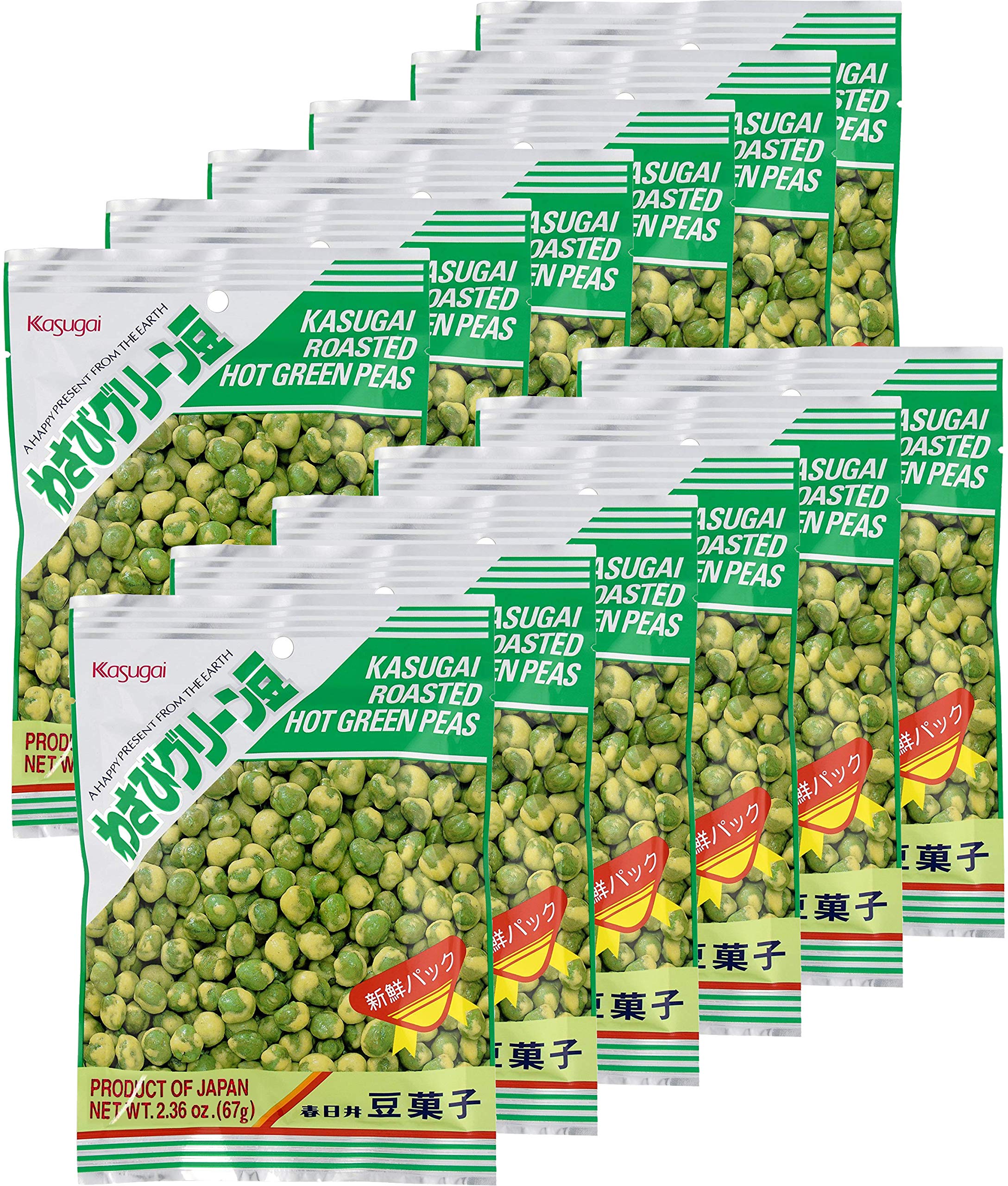 Kasugai Wasabi Green Peas 2.36oz (12 Pack)
