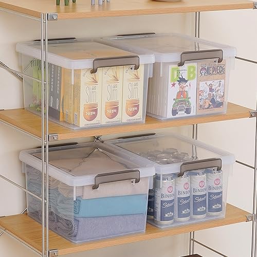 Miniatura 8 de Citylife Contenedores de almacenamiento de plástico de 22.2 cuartos de galón con tapas, contenedores de almacenamiento apilables grandes para