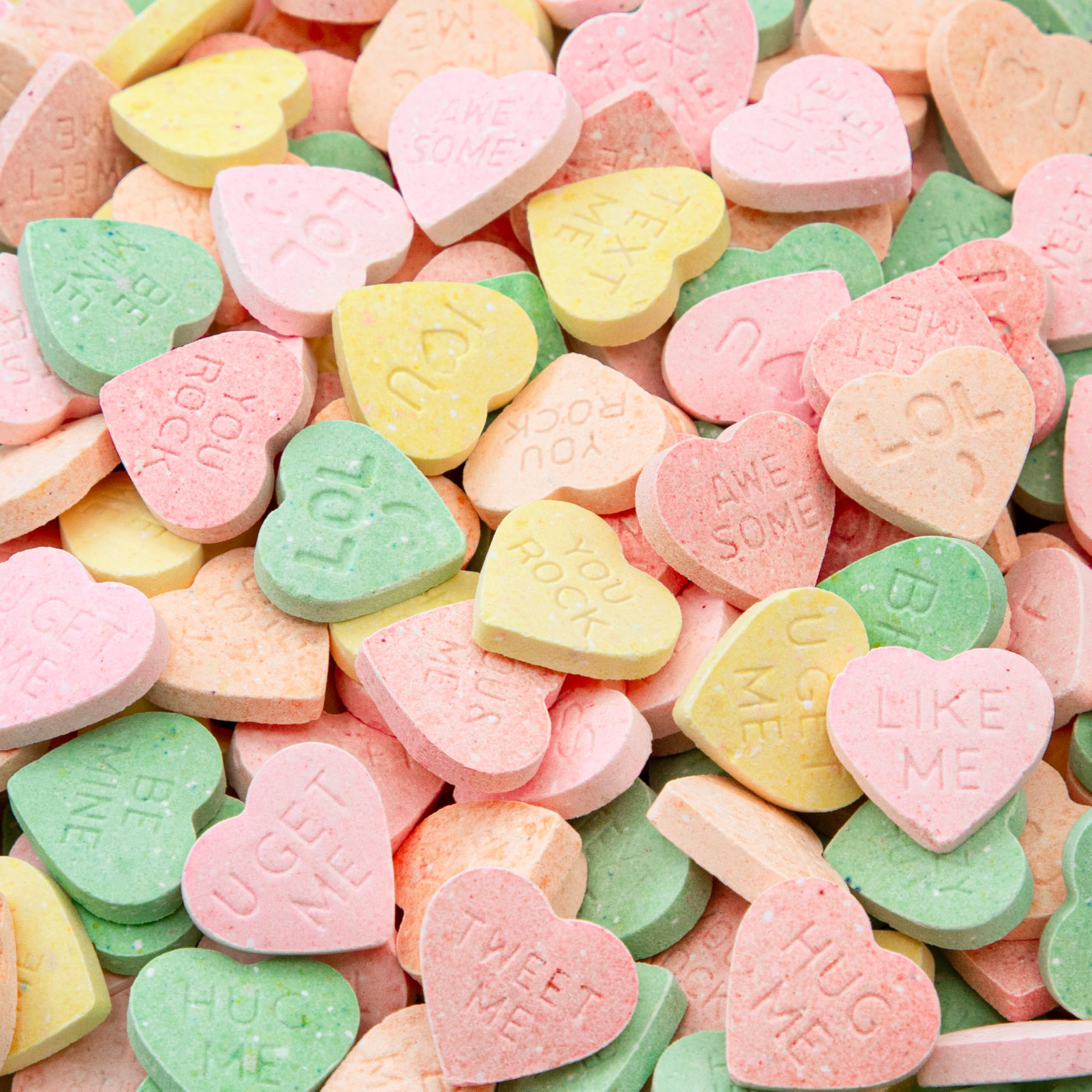 Valentines Conversation Hearts Candy | 2-Pound Bag | Assorted Fruit Flavors | Mini Valentines Candy for Gift Bags, Dessert Tables, Party Favors and Buffets