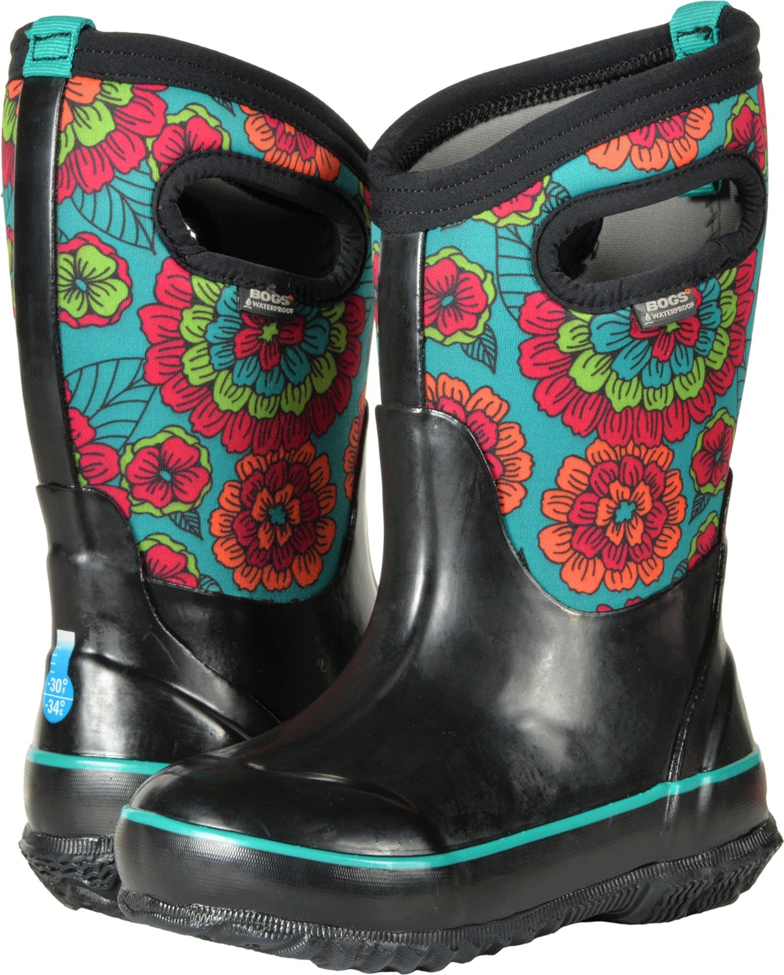 BOGS unisex-child Classic High Waterproof Insulated Rubber Neoprene Rain BootSnow Boot