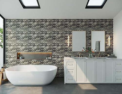 Miniatura 3 de Paneles de pared 3D de espuma para despegar y pegar, piedra sintética y ladrillo, 10 piezas de 52.5 pies cuadrados, perfectos para oficinas,