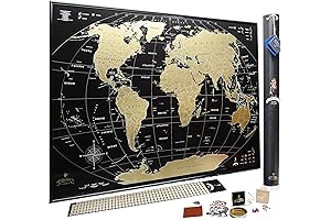Scratch off map of the World MyMap Black Gold Large Travel Map
