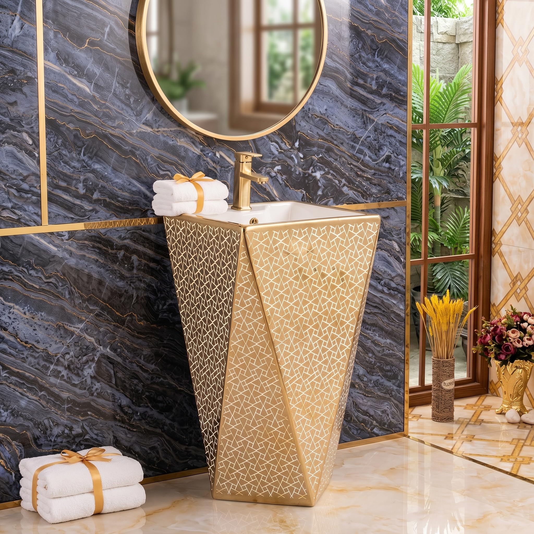 InArt Ceramic Wash Basin - Free Standing Pedestal -13